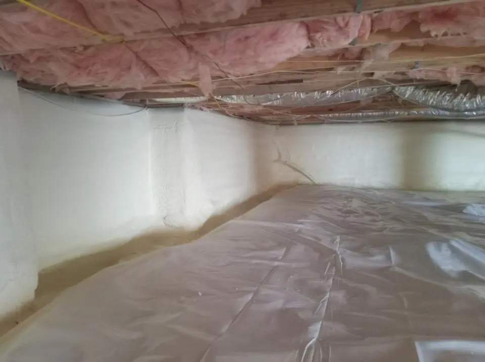Crawl space encapsulation with closed-cell spray foam for Attic Insulation in Hamilton